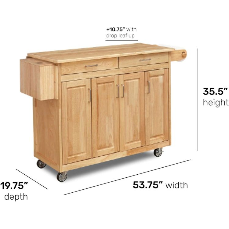 Kitchen island on Wheels Cart with Storage and Drawers