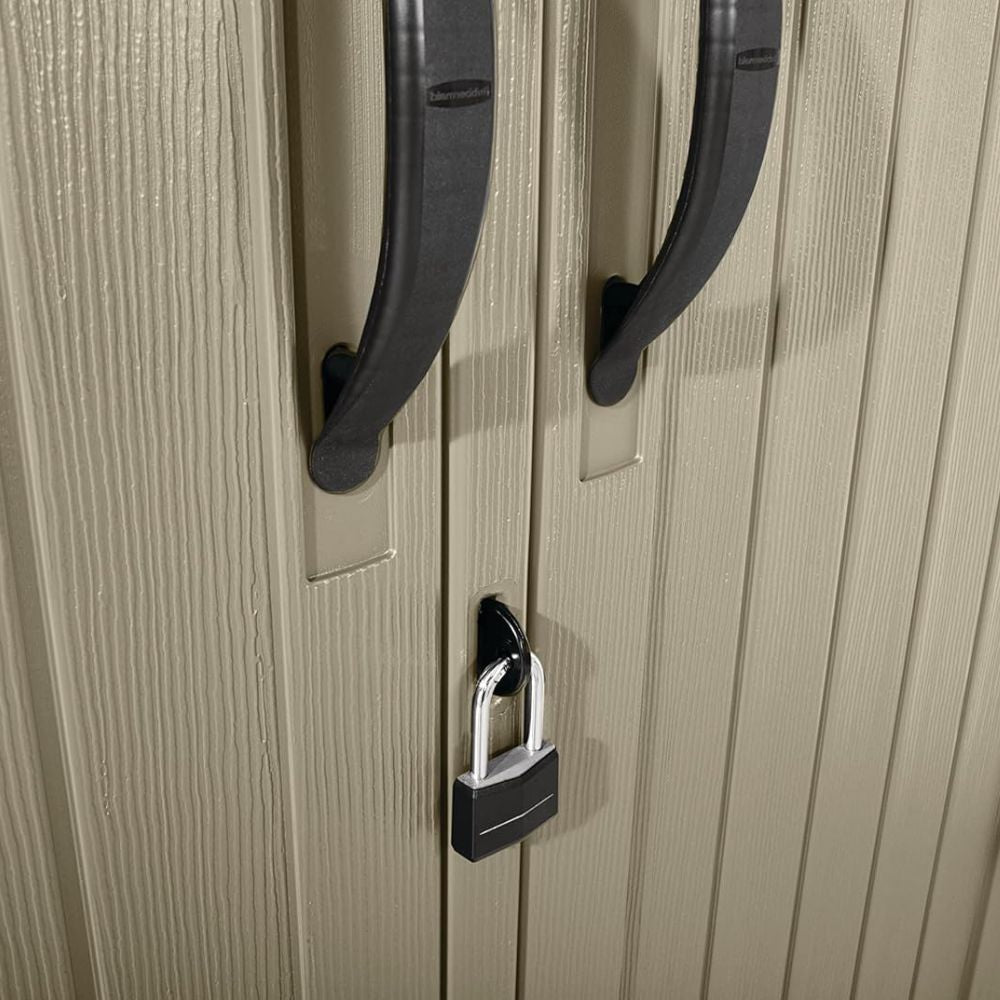 Resin Vertical Outdoor Storage Shed with Two Lockable Doors