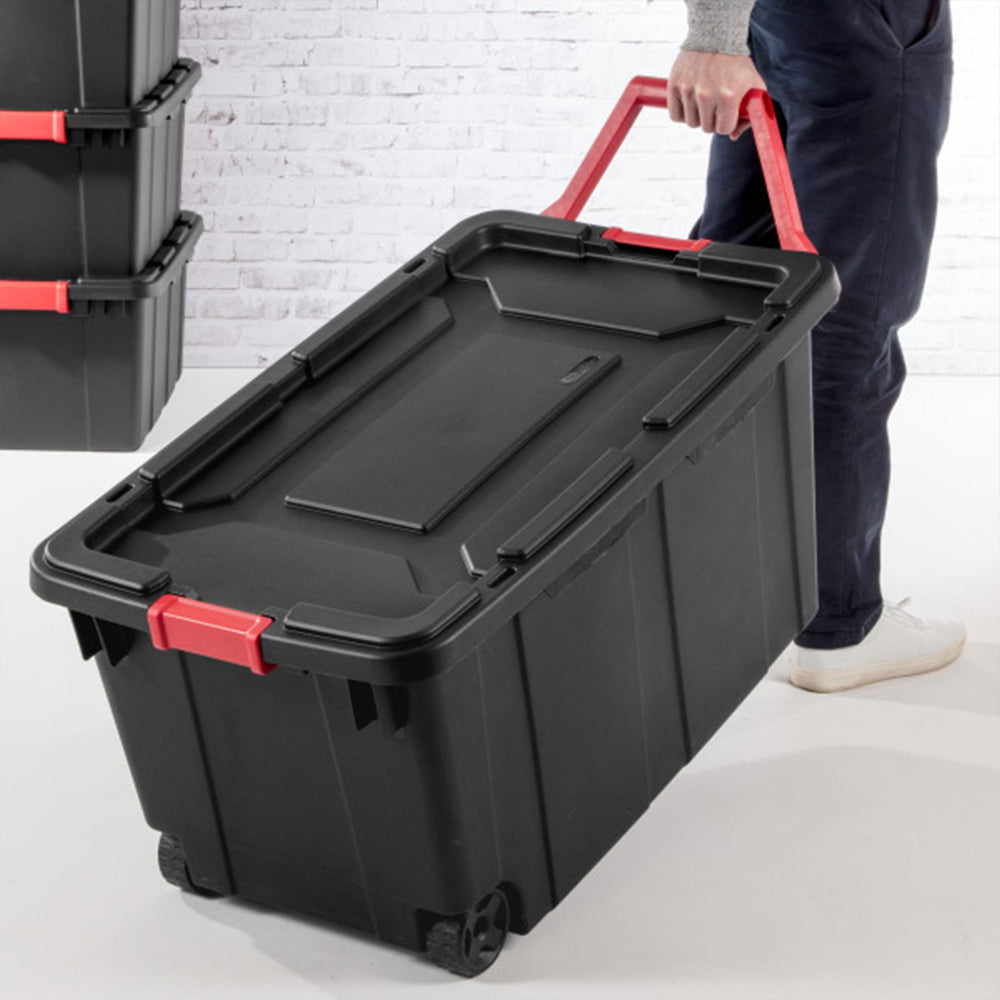 Sterilite 40 Gal Heavy-Duty Storage Bins w/Wheels, 4-Pack