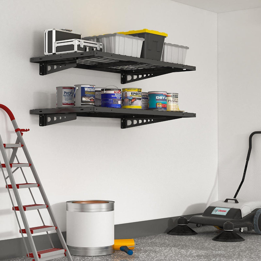 Garage Storage Shelving Rack 2x4ft - 440lbs Capacity, Black