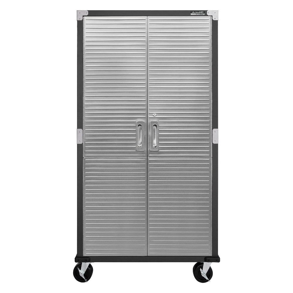 Steel Lockable Storage Cabinet - Adjustable Shelves, 36x18x72