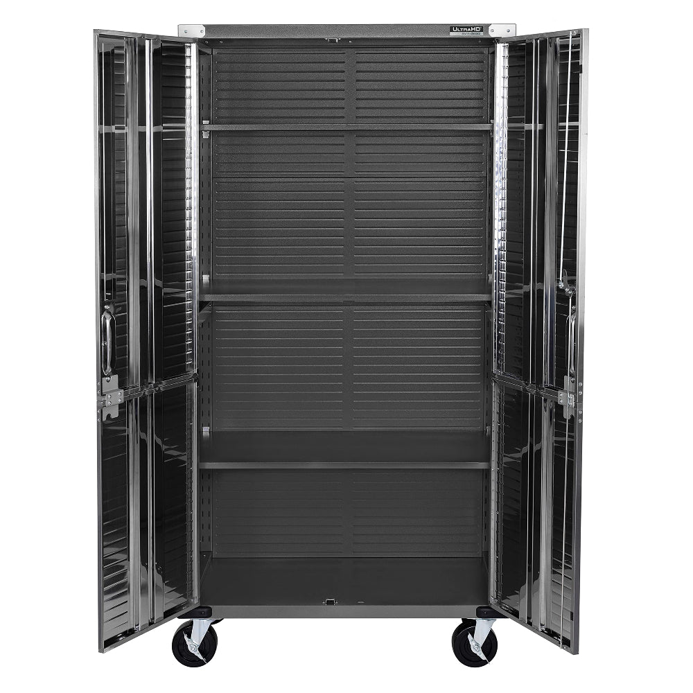 Steel Lockable Storage Cabinet - Adjustable Shelves, 36x18x72