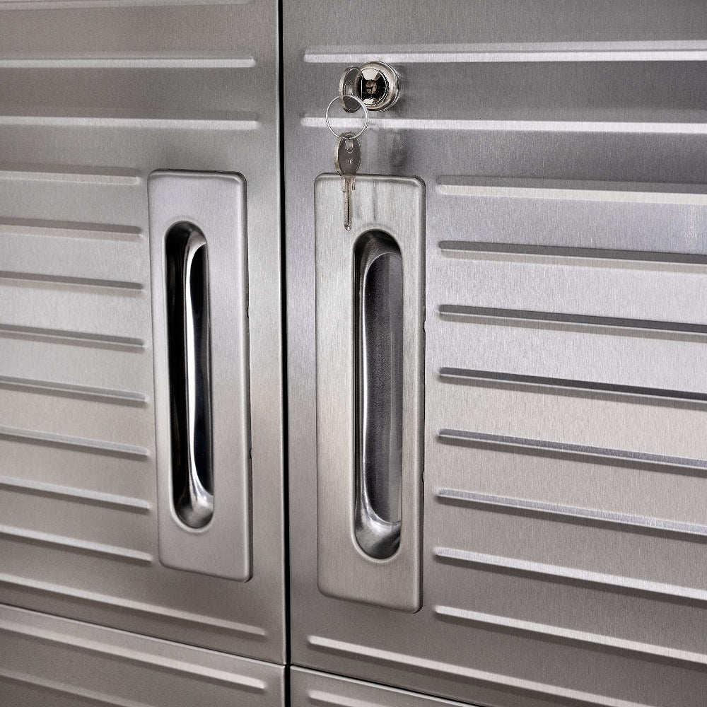 Steel Lockable Storage Cabinet - Adjustable Shelves, 36x18x72