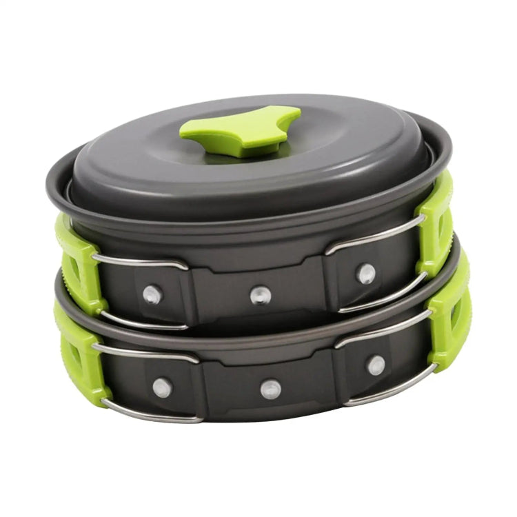 Cookware Set: Wrought Iron Pots & Pans with Foldable Handle for Outdoor Camping