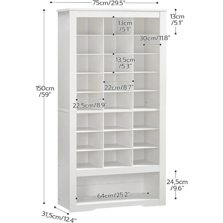 Shoe Cabinet 8-Tier: Heavy Duty Storage with 24 Cubbies