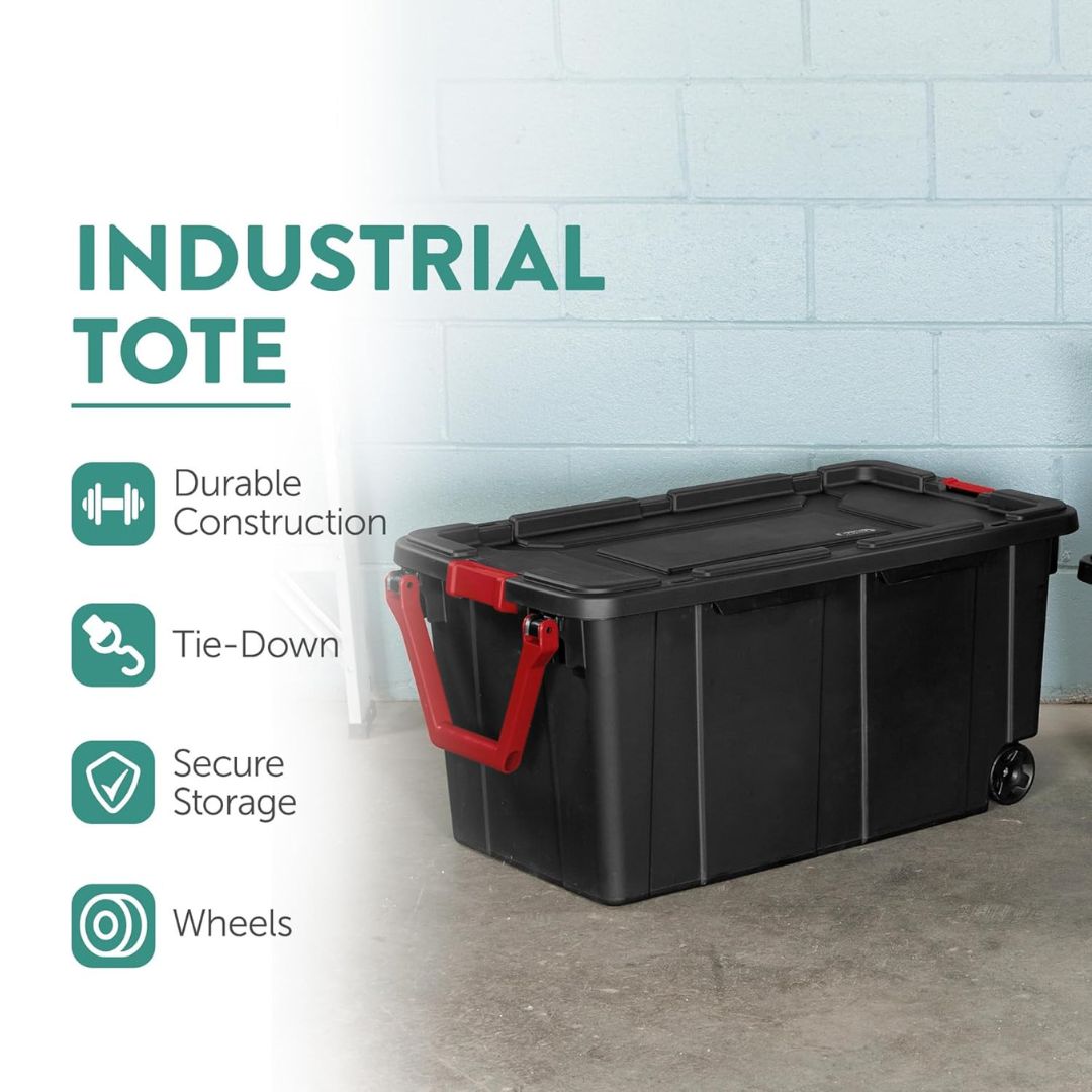40 Gallon Heavy-Duty Storage Bins with Wheels (4-Pack)
