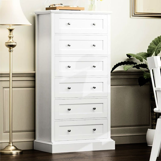 6-Drawer Dresser with Double Metal Handles