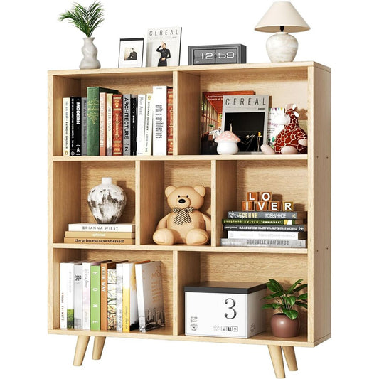 3-Tier Open Storage Organizer | 7 Cubes Bookshelf with Legs