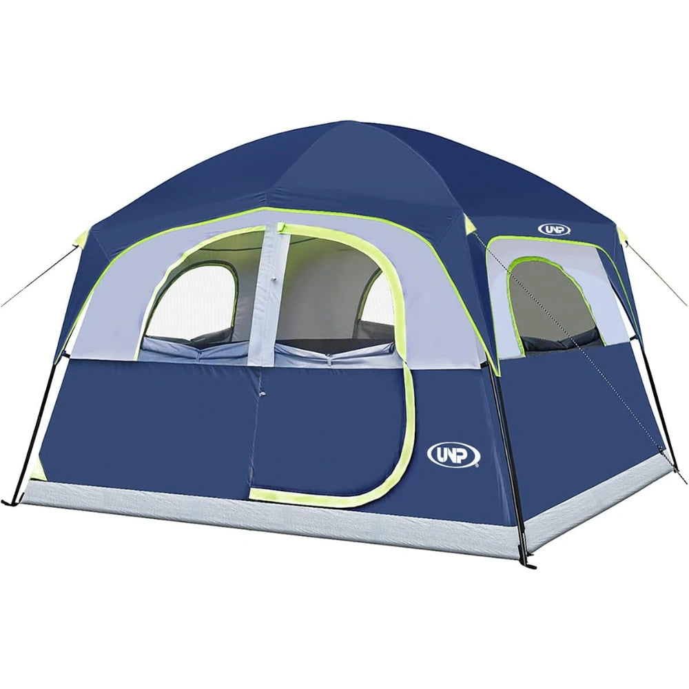 6-Person Camping Tent with 1 Mesh Door & 5 Large Mesh Windows