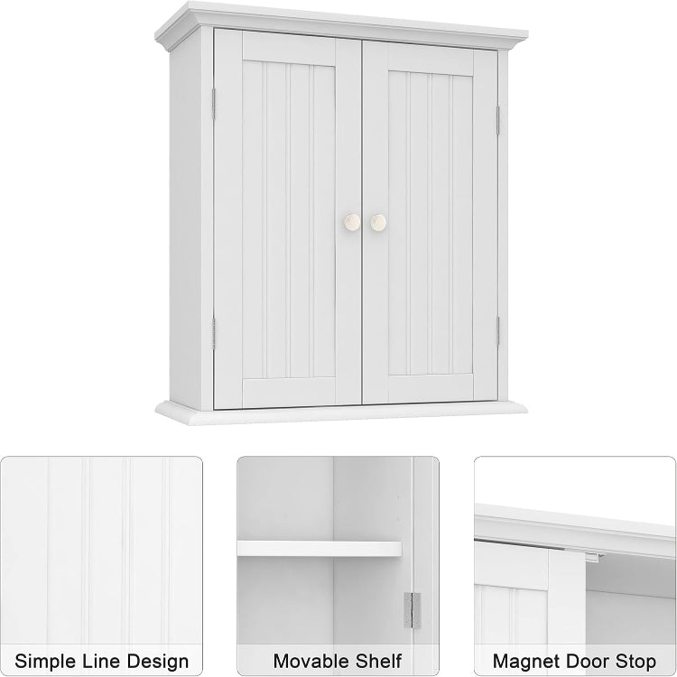 Over The Toilet Storage Cabinet with 2 Door and Adjustable Shelves