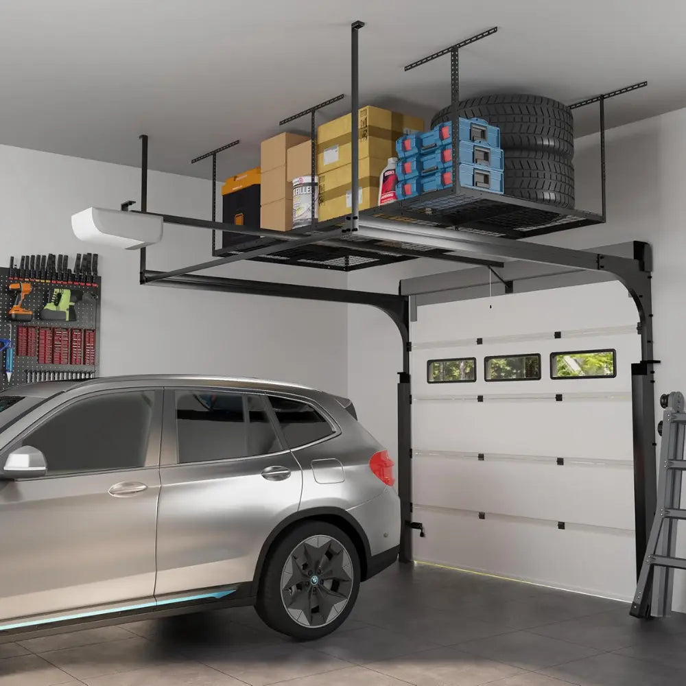 Overhead Ceiling Garage Shelving Heavy Duty Metal Rack (4'x8')