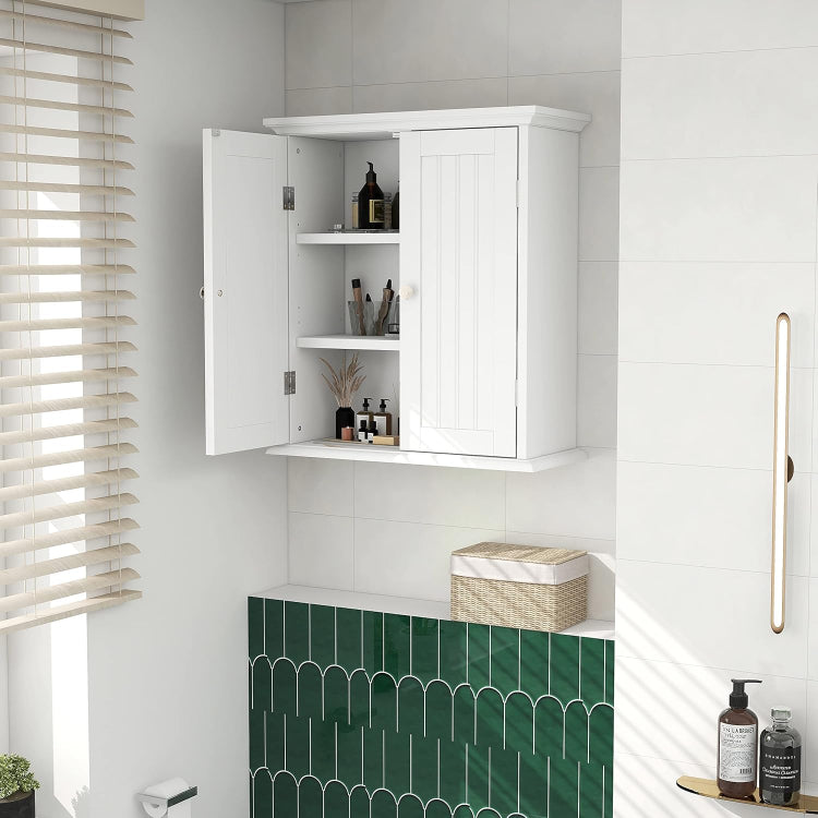 Over The Toilet Storage Cabinet with 2 Door and Adjustable Shelves