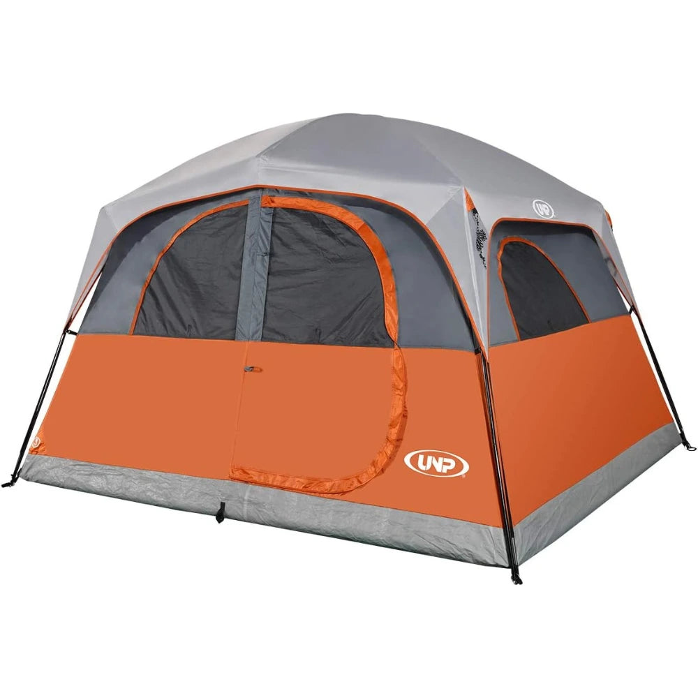 6-Person Camping Tent with 1 Mesh Door & 5 Large Mesh Windows