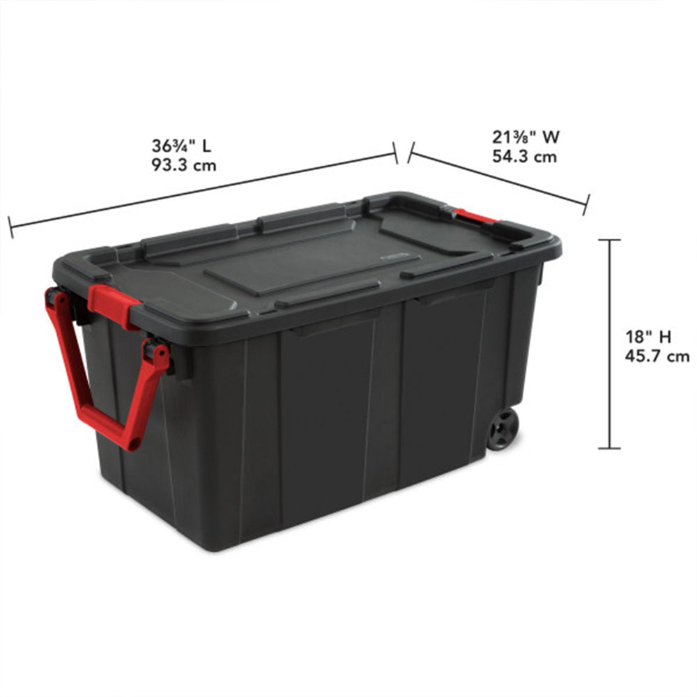 Sterilite 40 Gal Heavy-Duty Storage Bins w/Wheels, 4-Pack