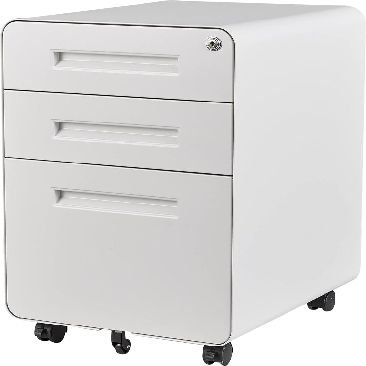 Under Desk Drawer File Filing Cabinet with Keys & Rotating Caster Wheels