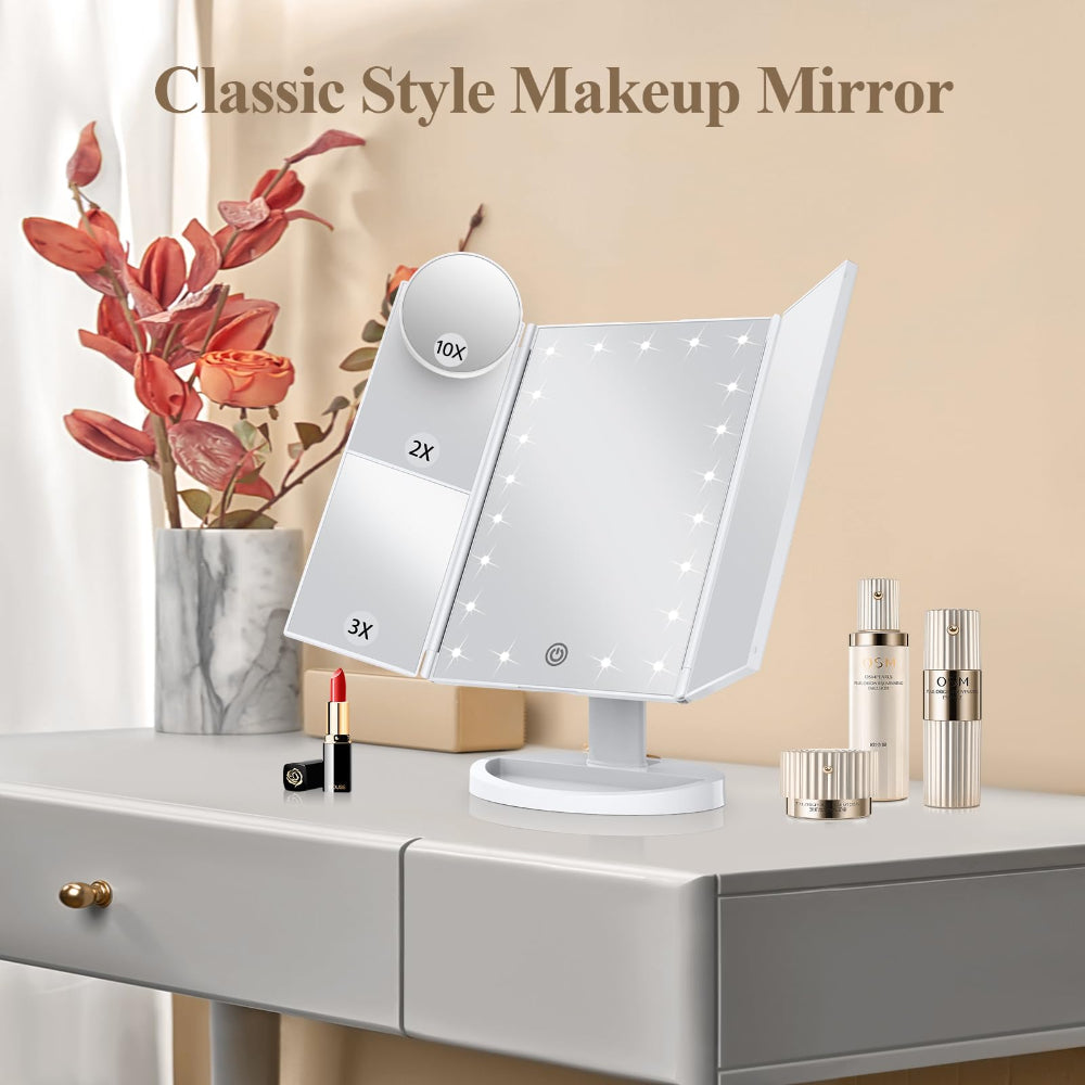 Makeup Mirror with Lights - 2X, 3X, 10X Magnification