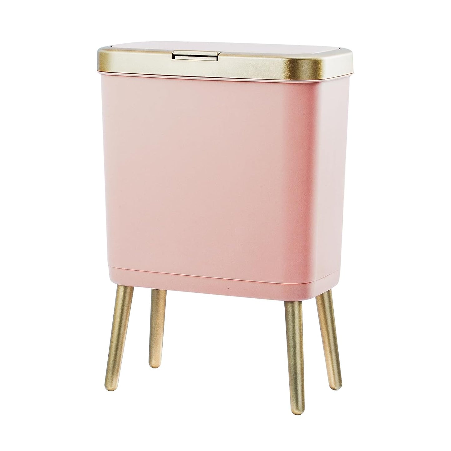 4-Gallon Plastic Garbage Trash Can Bin with Lid & Legs