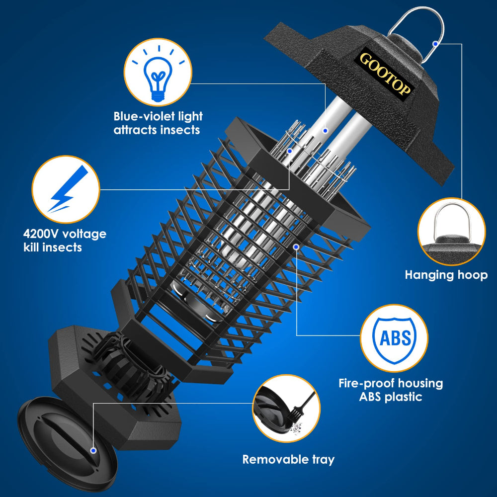 Electric Bug Zapper Outdoor: GOOTOP Mosquito & Fly Trap