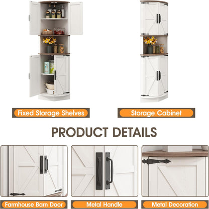 Corner Storage Cabinet with Barn Doors & Ample Storage