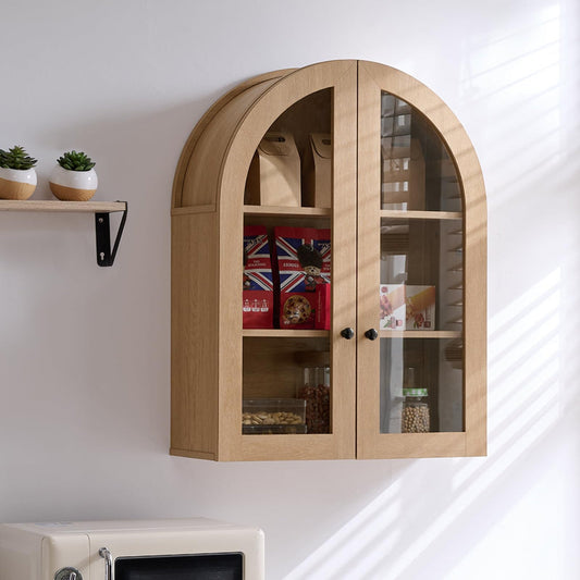Over Toilet Storage Cabinet: Adjustable Shelves & Glass Door