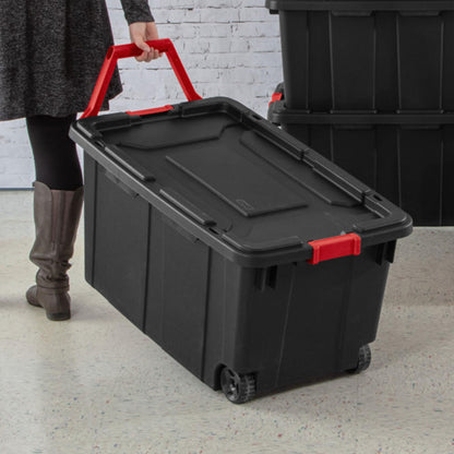 Sterilite 40 Gal Heavy-Duty Storage Bins w/Wheels, 4-Pack