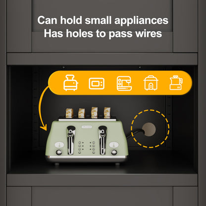 67" Tall Bathroom Cabinet - Black Metal Storage, Adjustable