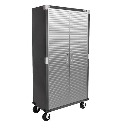Steel Lockable Storage Cabinet - Adjustable Shelves, 36x18x72