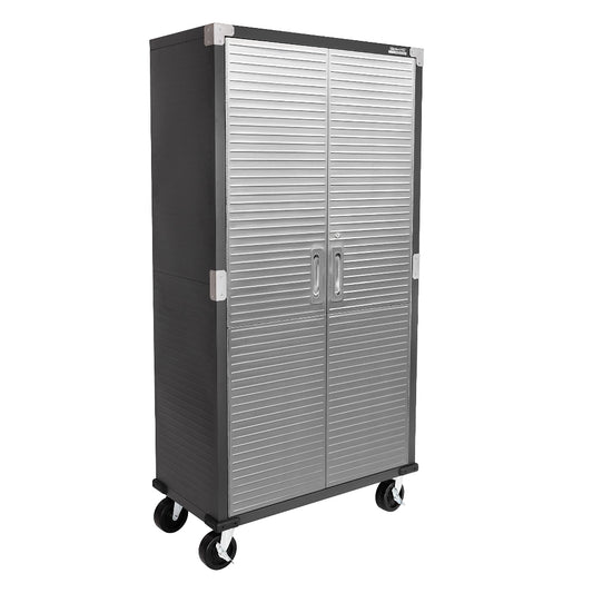 Steel Lockable Storage Cabinet - Adjustable Shelves, 36x18x72