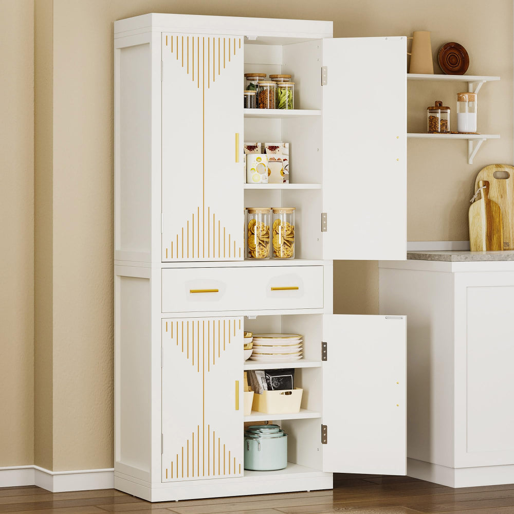 Kitchen Pantry Cabinet 72.4" Tall with Drawer & Shelves