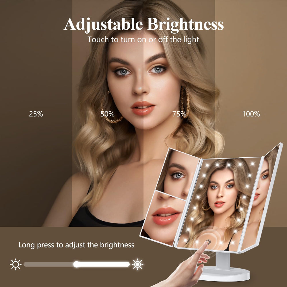 Makeup Mirror with Lights - 2X, 3X, 10X Magnification