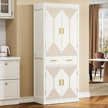 Kitchen Pantry Cabinet 72.4" Tall with Drawer & Shelves