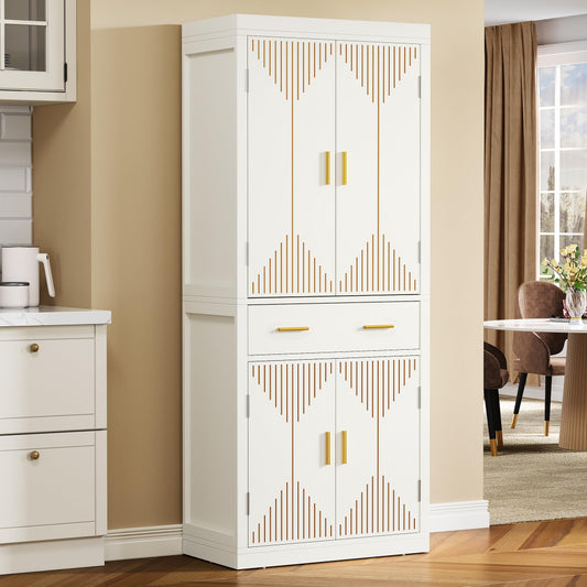 Kitchen Pantry Cabinet 72.4" Tall with Drawer & Shelves