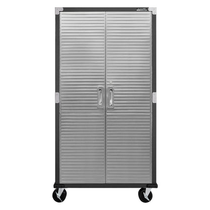 Steel Lockable Storage Cabinet - Adjustable Shelves, 36x18x72