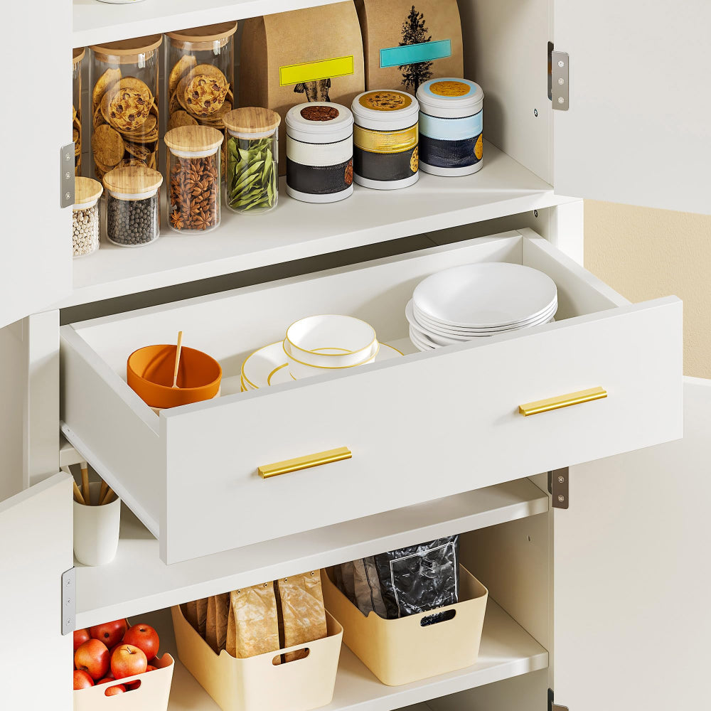 Kitchen Pantry Cabinet 72.4" Tall with Drawer & Shelves