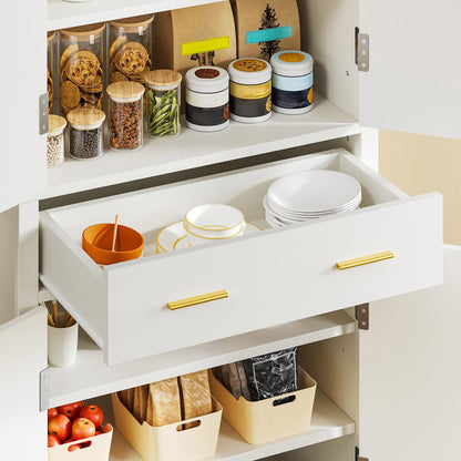 Kitchen Pantry Cabinet 72.4" Tall with Drawer & Shelves