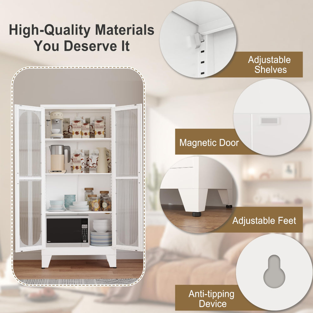 Kitchen Pantry Cabinet - Versatile Metal Storage Solution