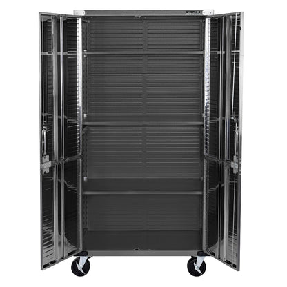 Steel Lockable Storage Cabinet - Adjustable Shelves, 36x18x72