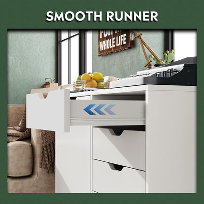 DEVAISE 5-Drawer Wood Dresser & Mobile Storage Cabinet
