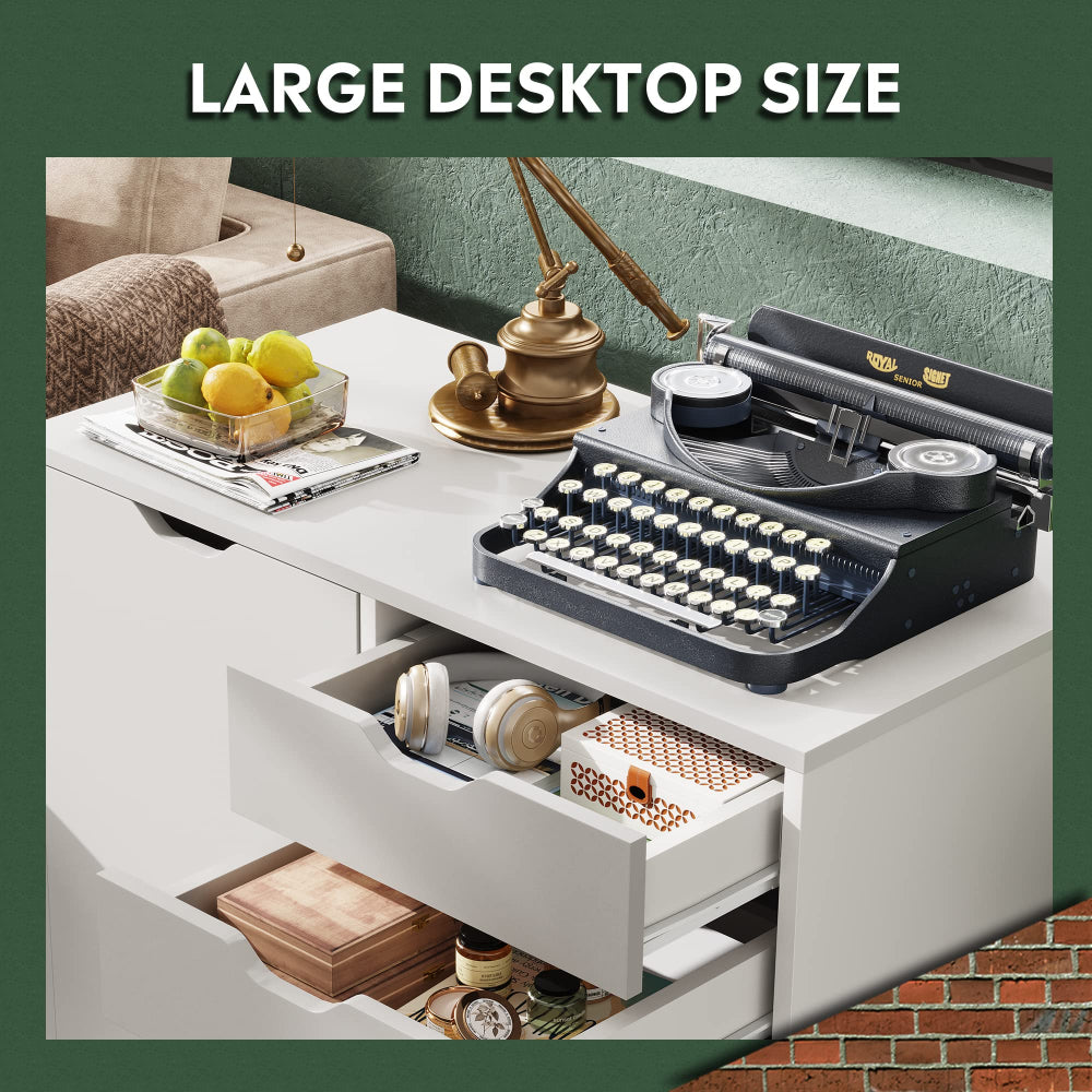 DEVAISE 5-Drawer Wood Dresser & Mobile Storage Cabinet