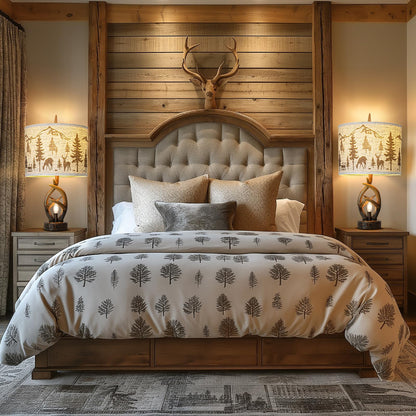 Farmhouse Deer Antler Lamps Set of 2 with USB & Nightlight