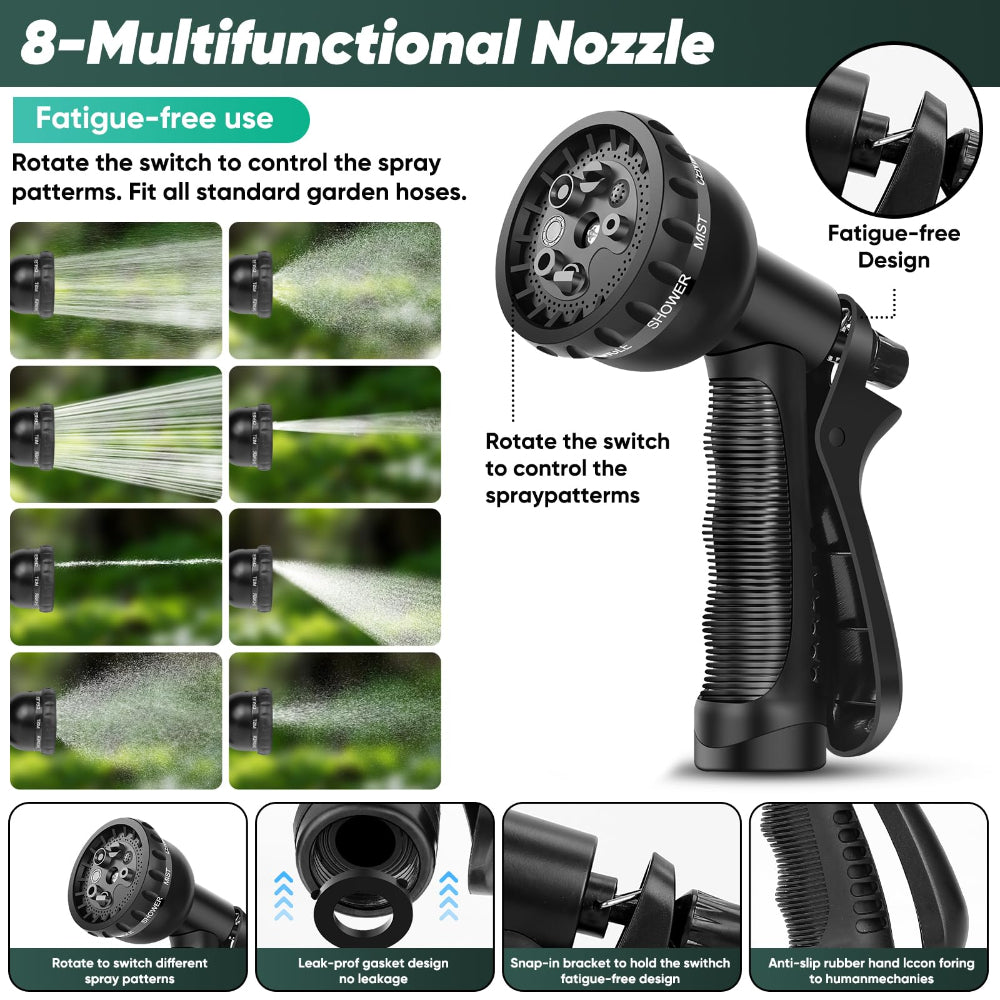 Leak-Proof 100FT Garden Hose - Lightweight & Wear-Resistant
