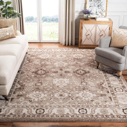 Non-Shedding Taupe Oriental Persian Traditional Design Area Rug