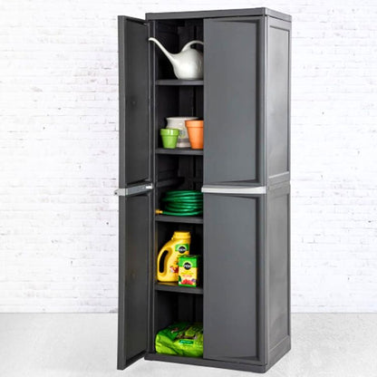 Storage Cabinet Organizer with Double Doors & 4 Adjustable Shelves