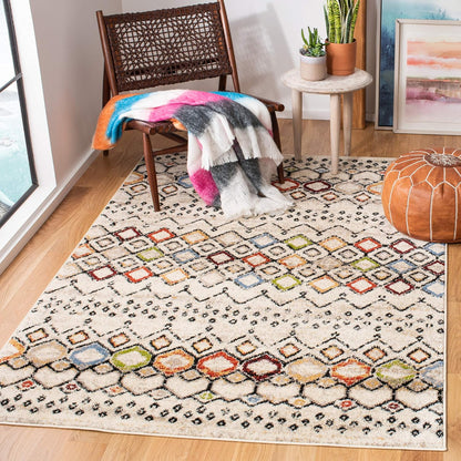 Ivory Moroccan Boho Non-Shedding Area Rug