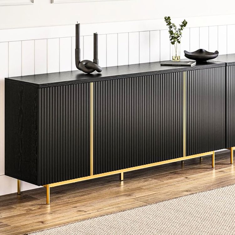 Sideboard Buffet Cabinet with Fluted Doors & Ample Storage