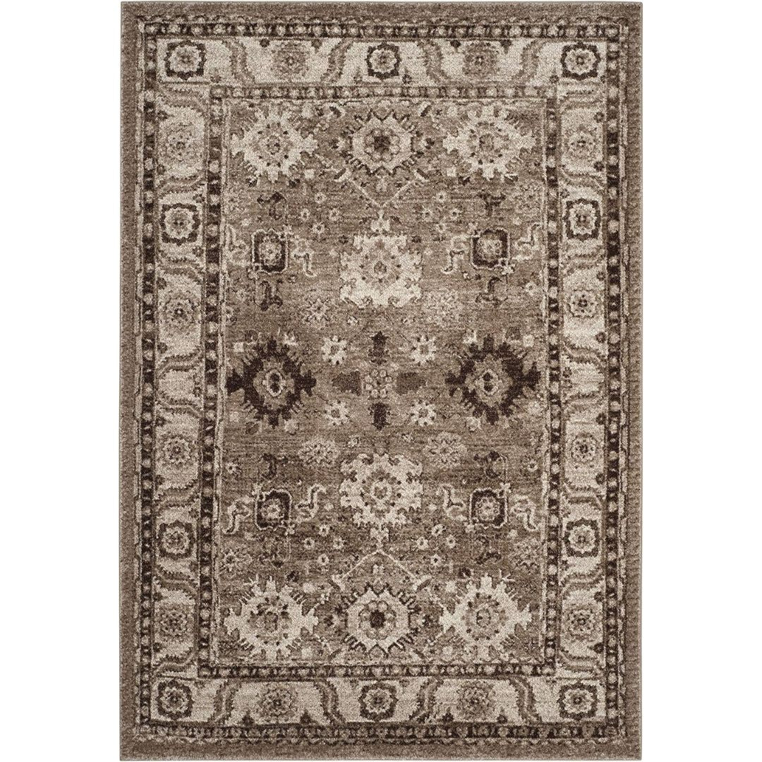 Non-Shedding Taupe Oriental Persian Traditional Design Area Rug