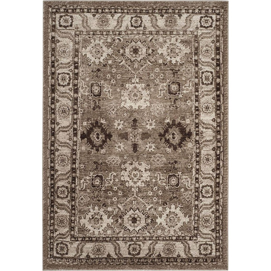 Non-Shedding Taupe Oriental Persian Traditional Design Area Rug
