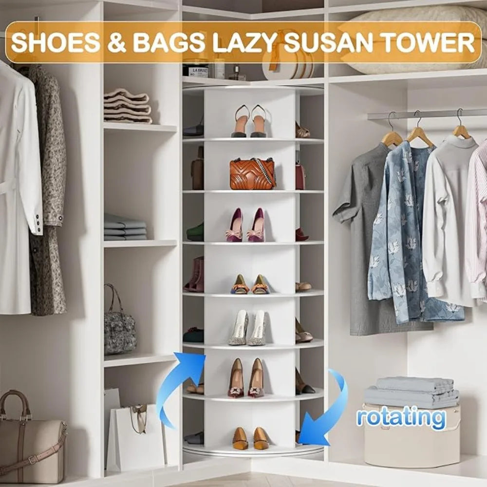 Rotating Shoe Rack Tower - 7-Layer 360° Organizer