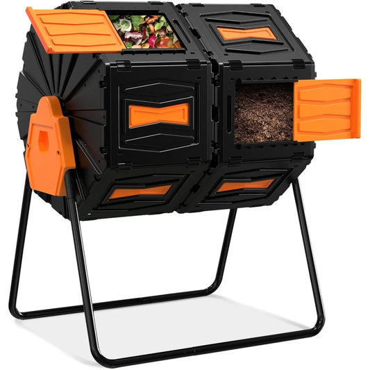 45 Gal Compost Tumbler: Efficient Dual Chamber Outdoor Bin