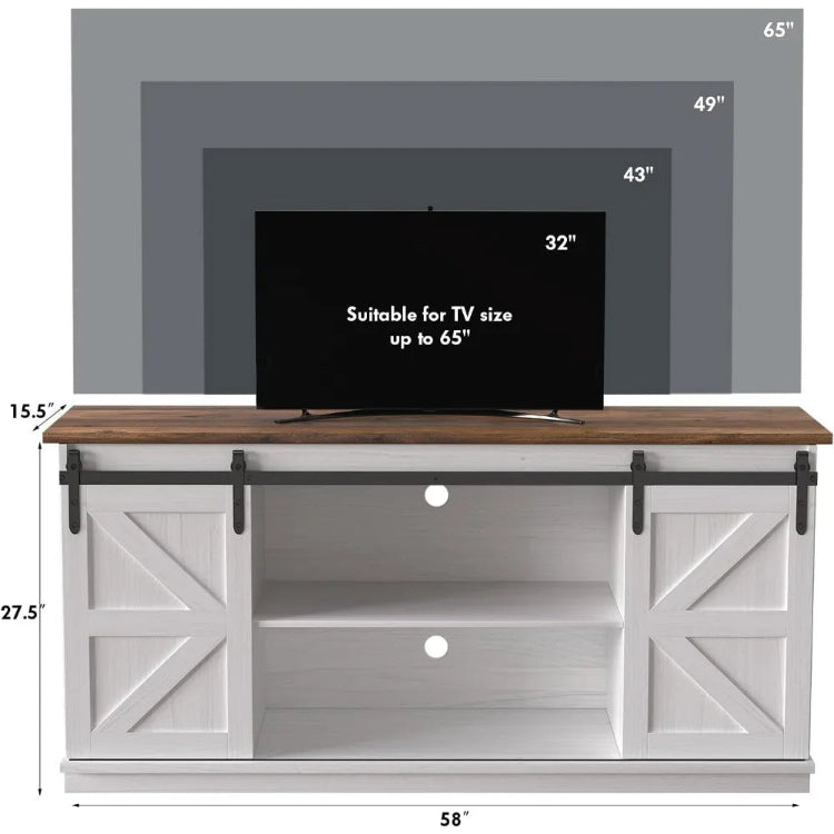 65 Inch TV Stand: Mid Century Modern Entertainment Center